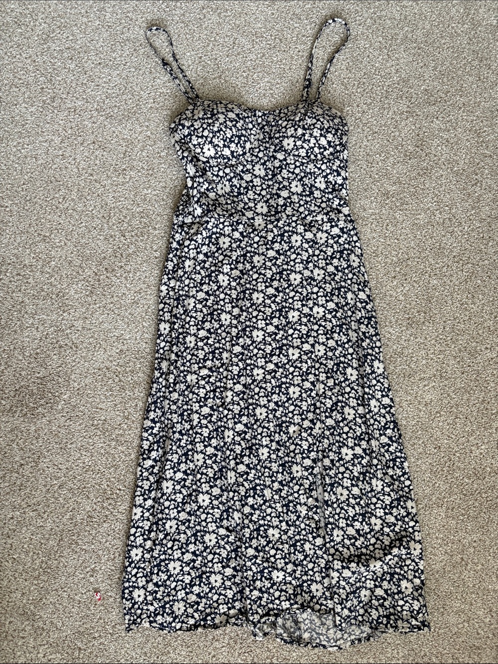 As U Wish Navy and White Floral Midi Dress